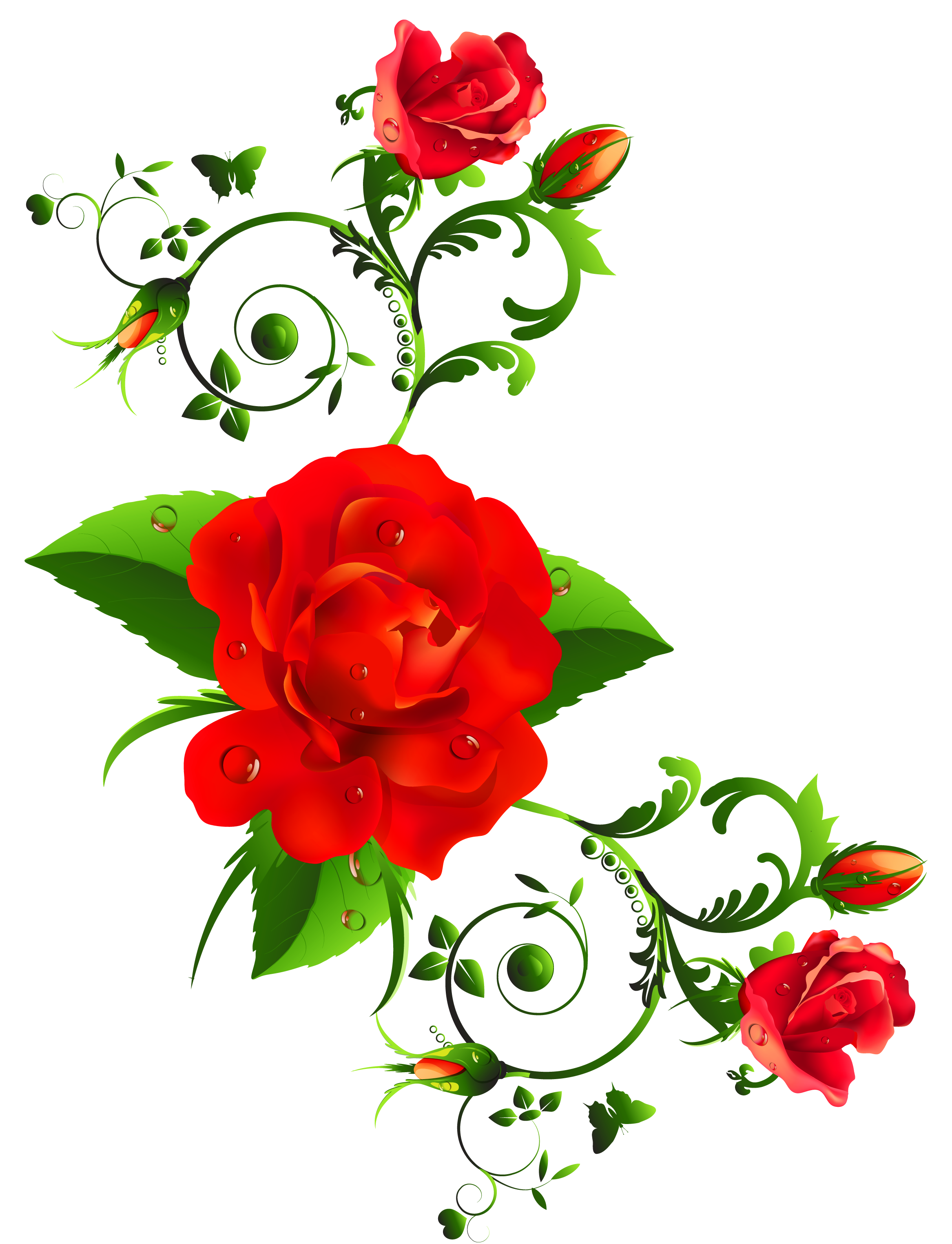 decorative clipart red flower