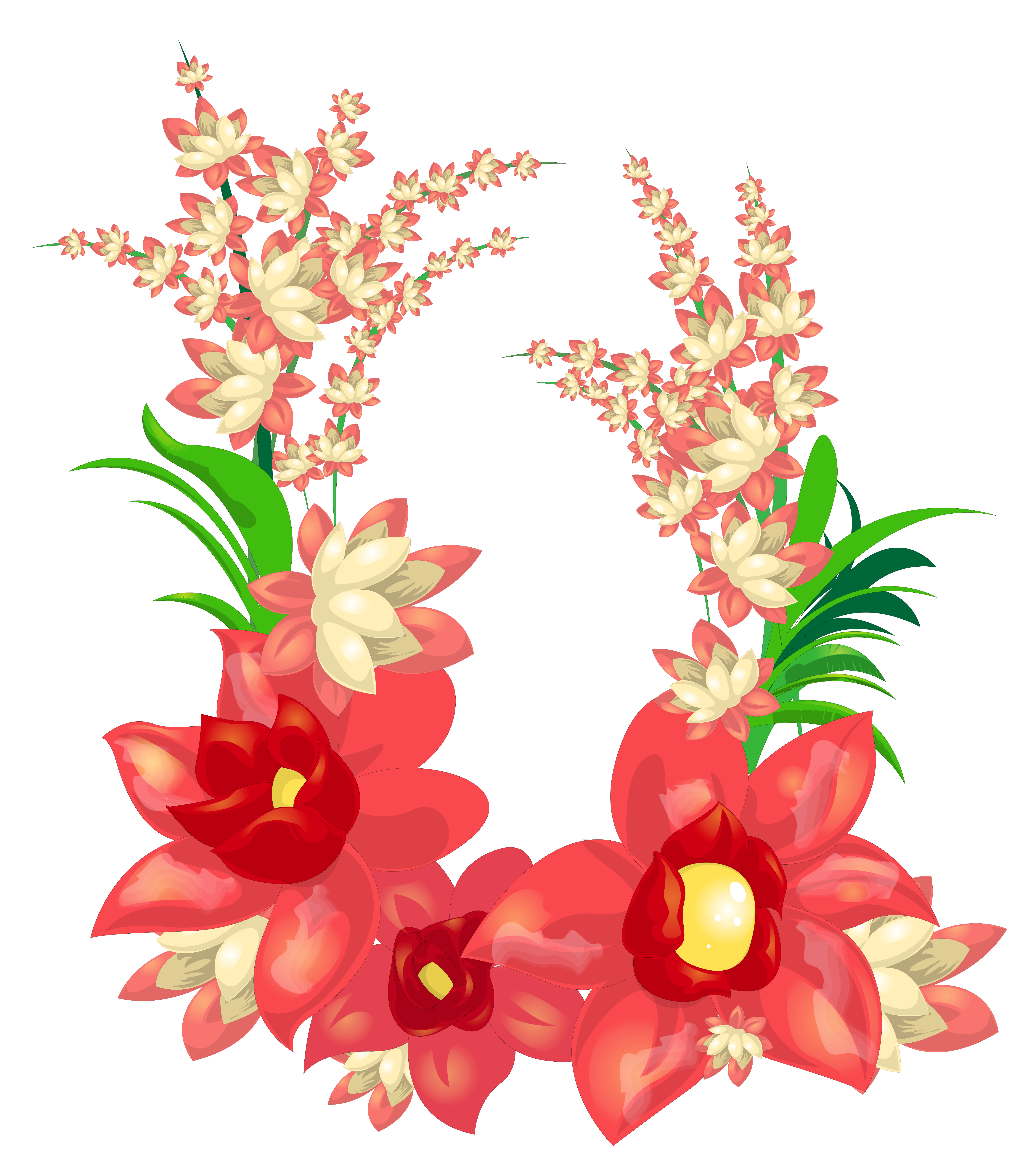 decorative clipart red flower