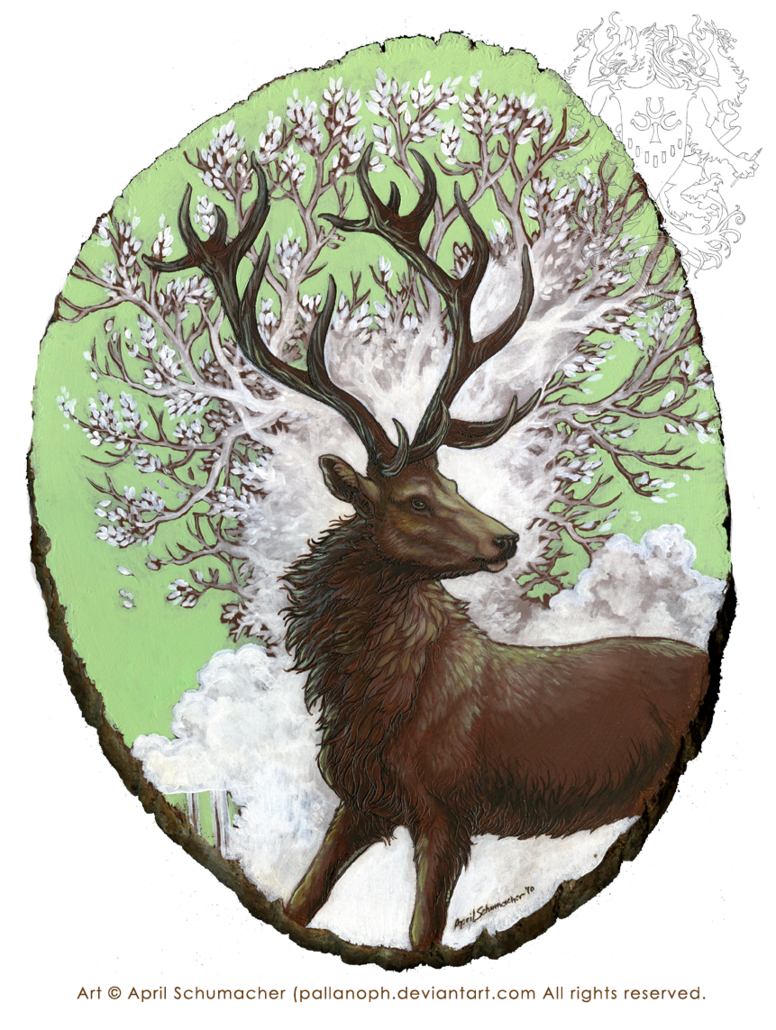 Deer clipart aztec. Red stag reworked by