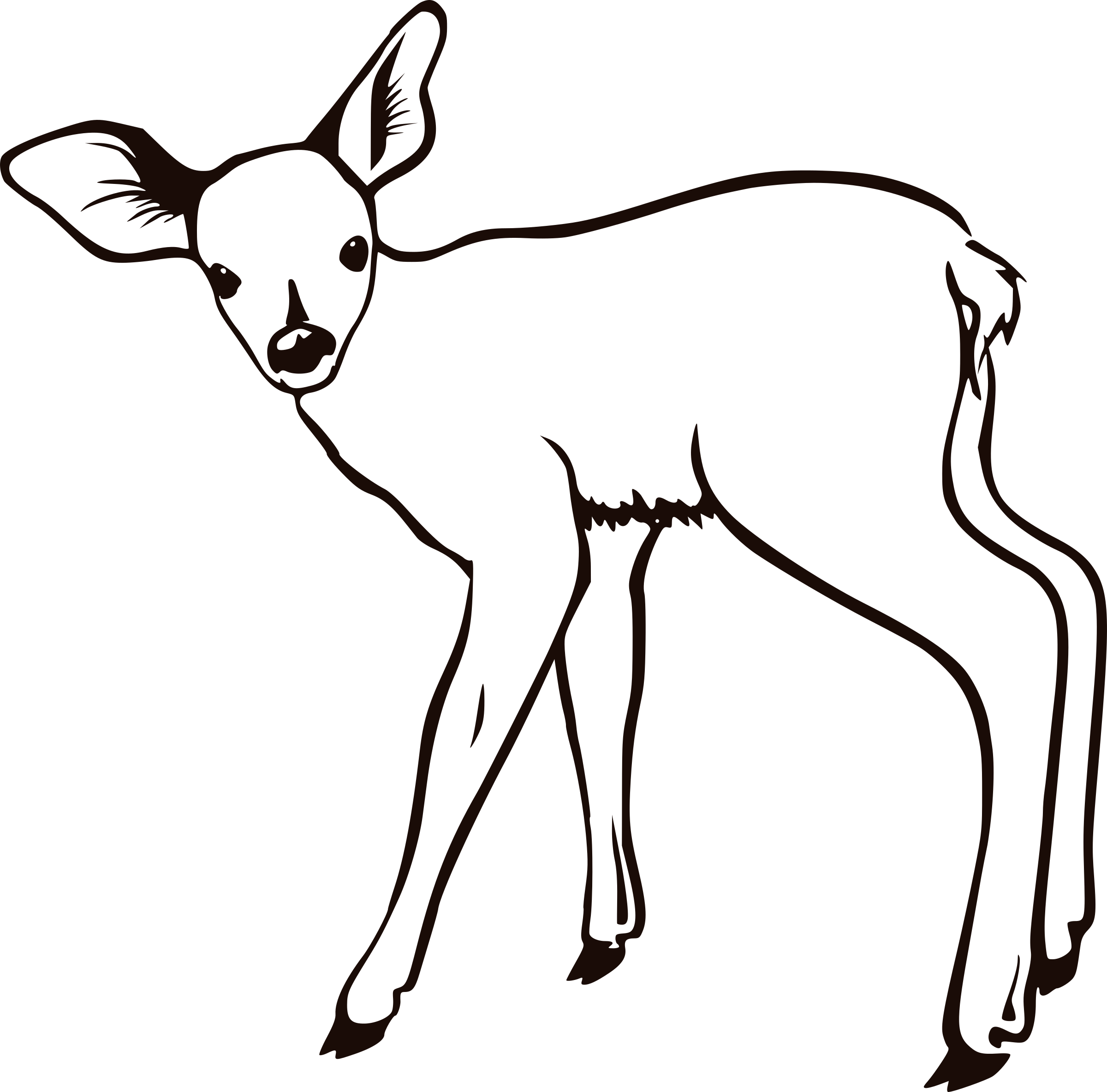 outline clipart deer
