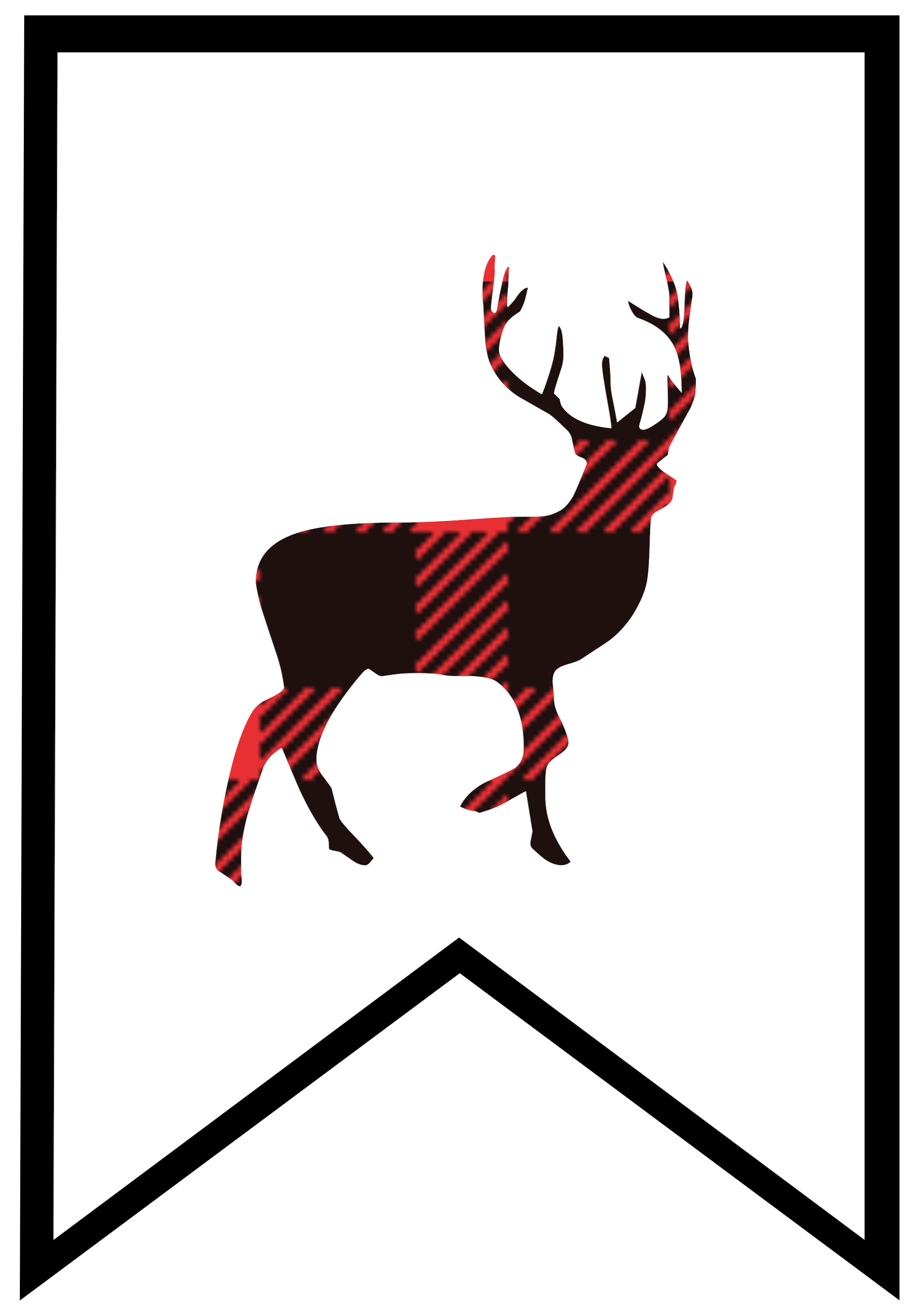 deer clipart plaid