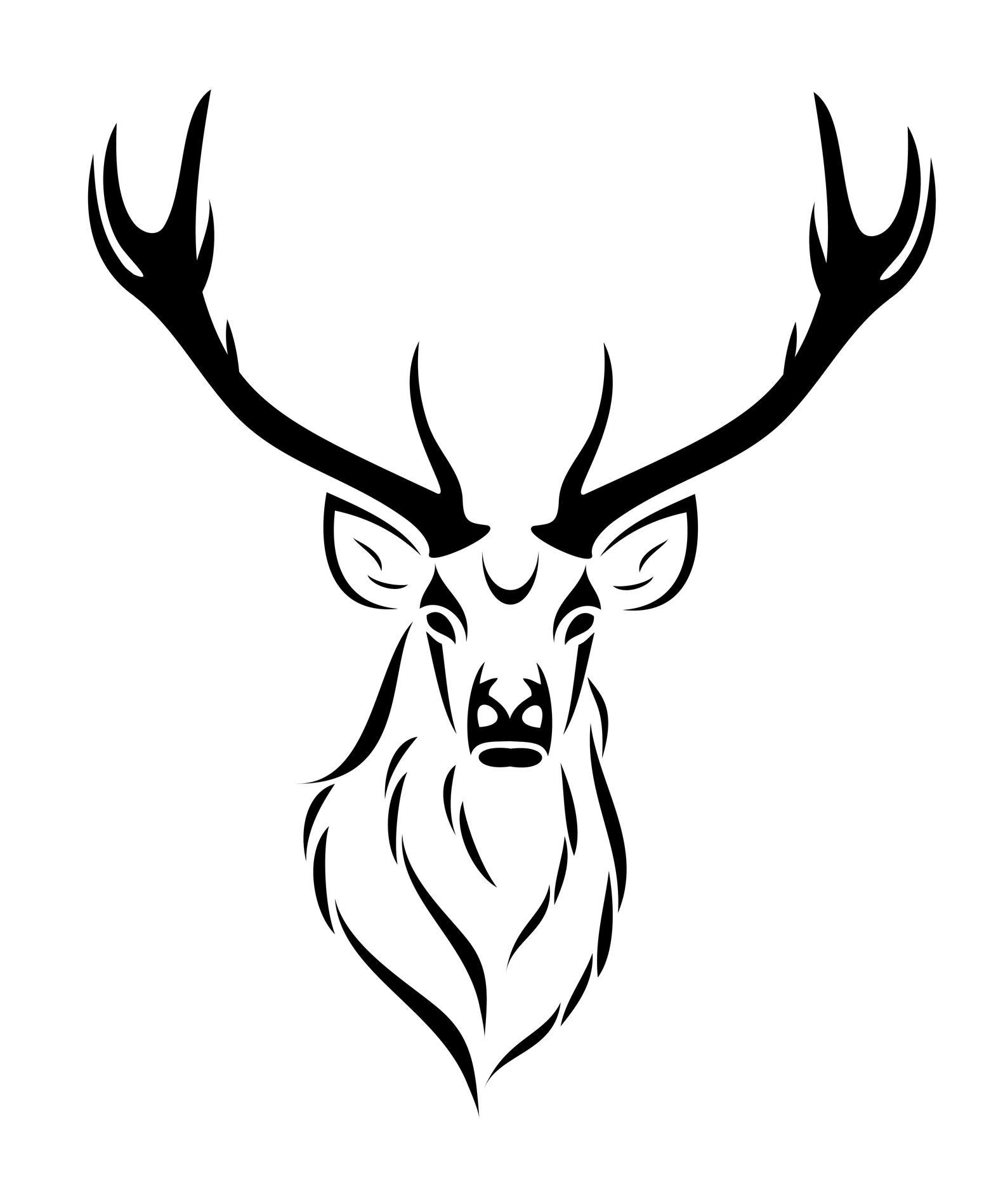 Free head download clip. Deer clipart tribal