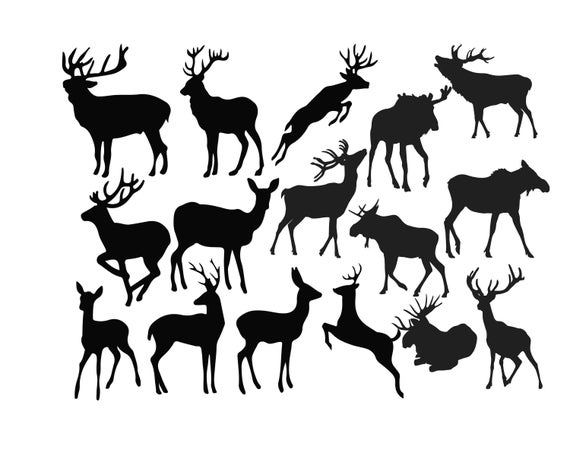 Silhouette animal clip art. Deer clipart wild deer