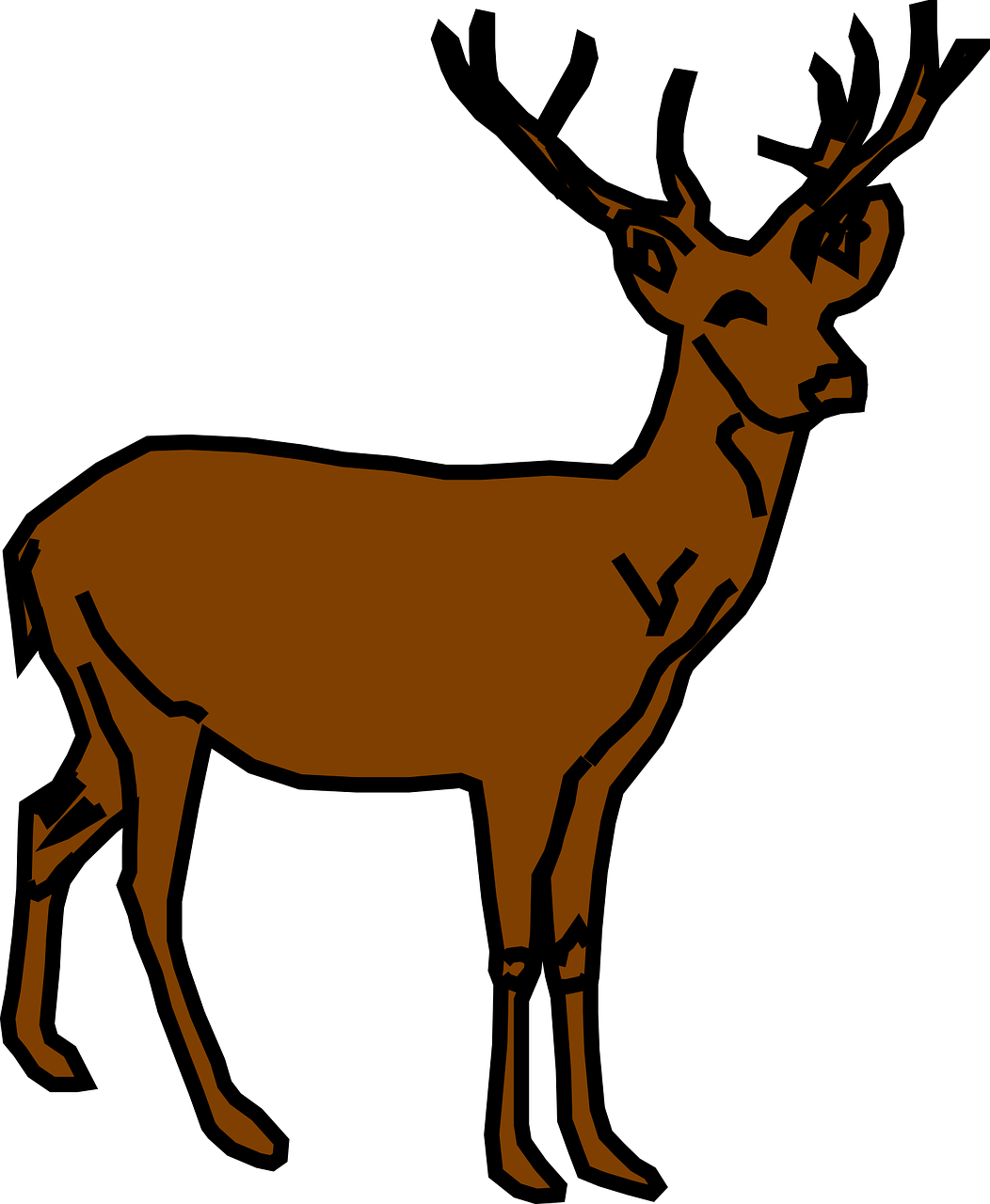 Reindeer animal stag png. Deer clipart winter