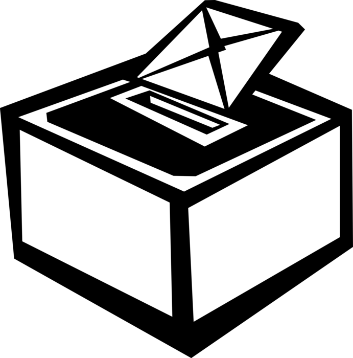 Voter places in voting. Democracy clipart ballot box