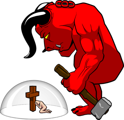 Image protected from demons. Demon clipart