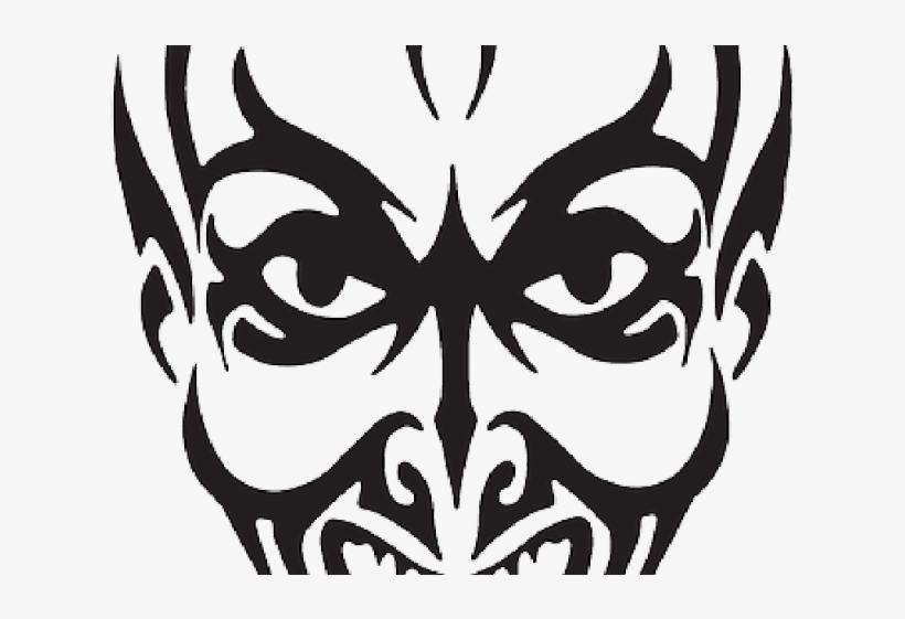 demon clipart black and white