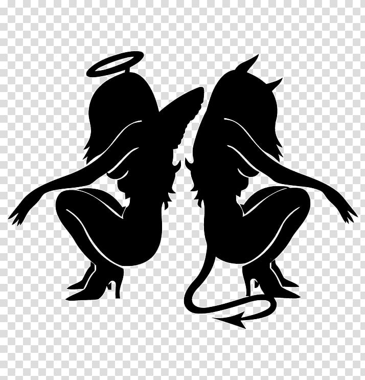 Silhouette of and angel. Demon clipart female devil