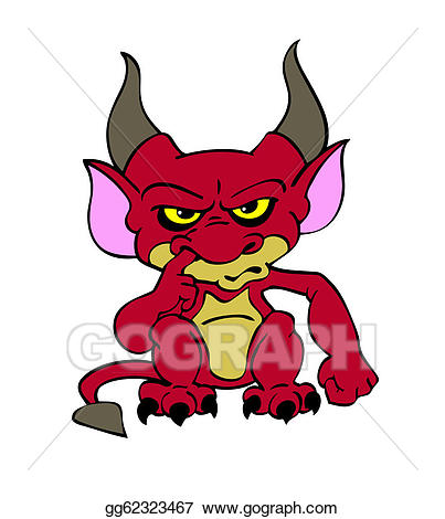 Drawing goblin red gg. Demon clipart halloween
