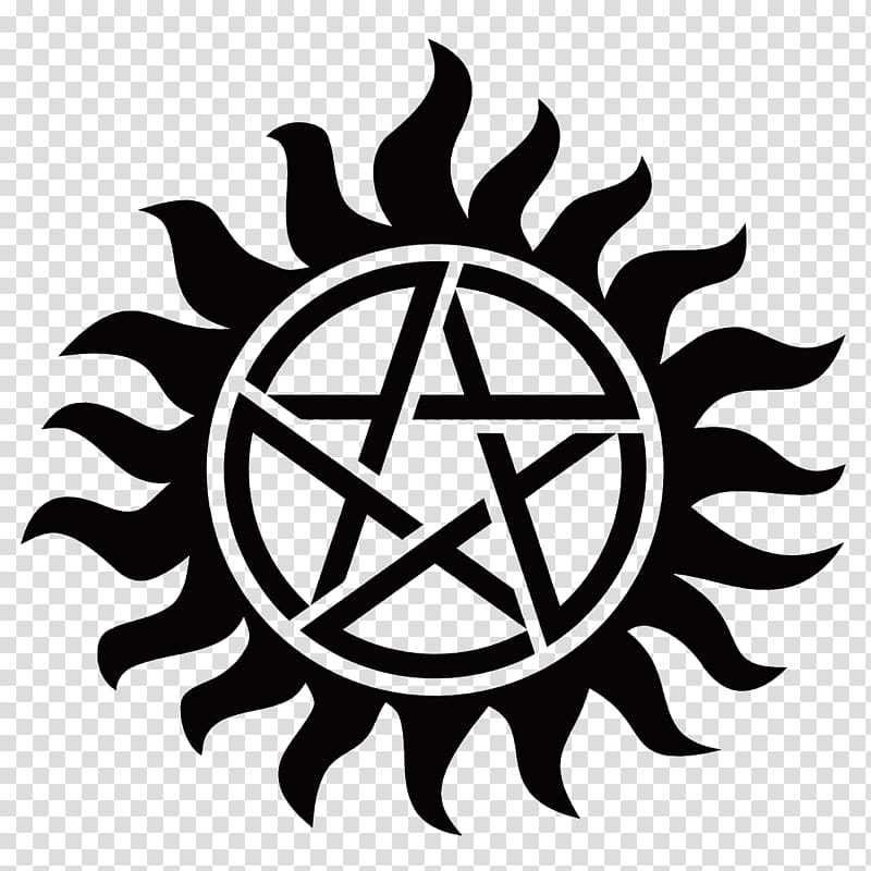 Demon clipart supernatural symbol. Sun and star logo