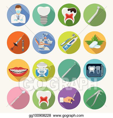 Vector illustration set services. Dentist clipart dental service