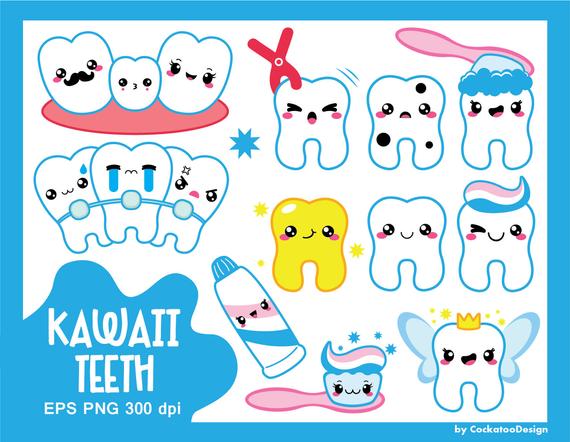 Dental clipart kawaii. Tooth dentist fairy braces