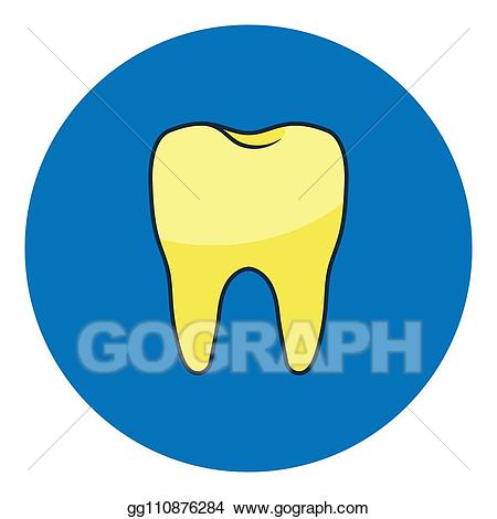 Vector yellow rotten teeth. Dentist clipart unhealthy tooth