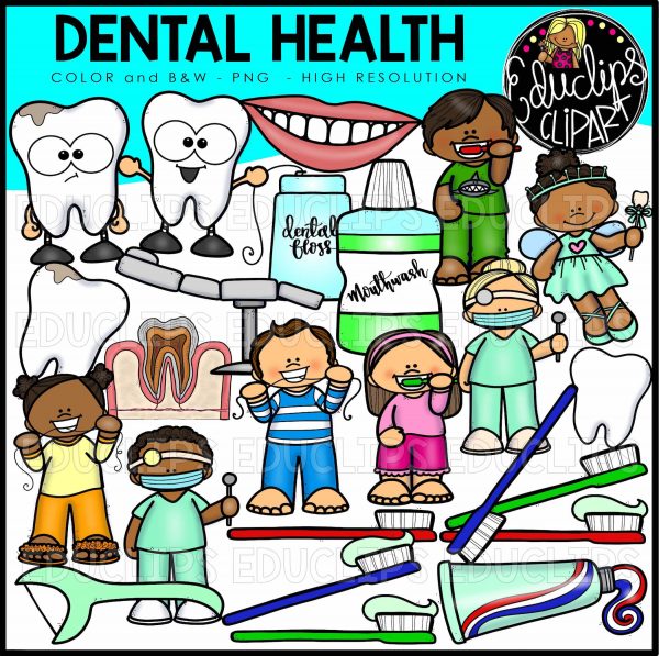 Clip art bundle color. Dentist clipart dental health