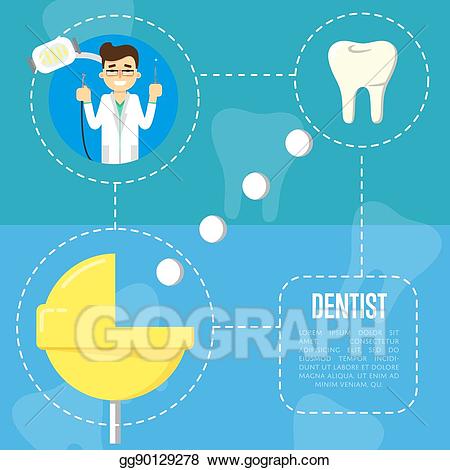 Vector illustration banner with. Dentist clipart dental service