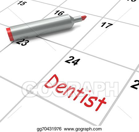 Dentist clipart dentist appointment. Stock illustration calendar shows