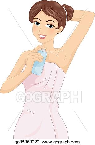 Deodorant clipart female hygiene. Eps vector girl armpit