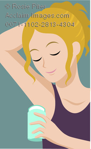 Image of girl applying. Deodorant clipart female hygiene