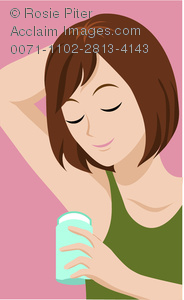 Image of woman applying. Deodorant clipart underarm