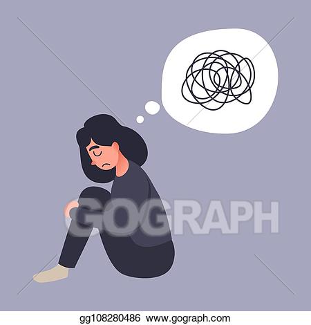 depression clipart anxious woman