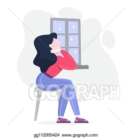 depression clipart anxious woman