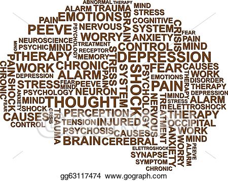Depression clipart brain. Eps illustration vector 
