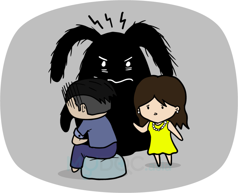 depression clipart comforted