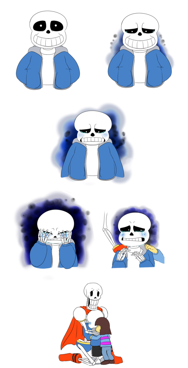 Depression clipart comforting hug. Sans breakdown by cherryredimp