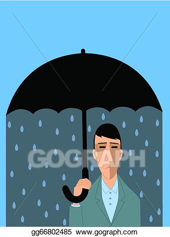 Depression clipart depressed man. Eps illustration vector gg