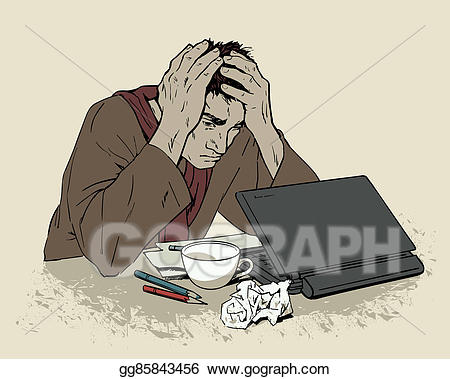 Depression clipart despair. Stock illustration man in