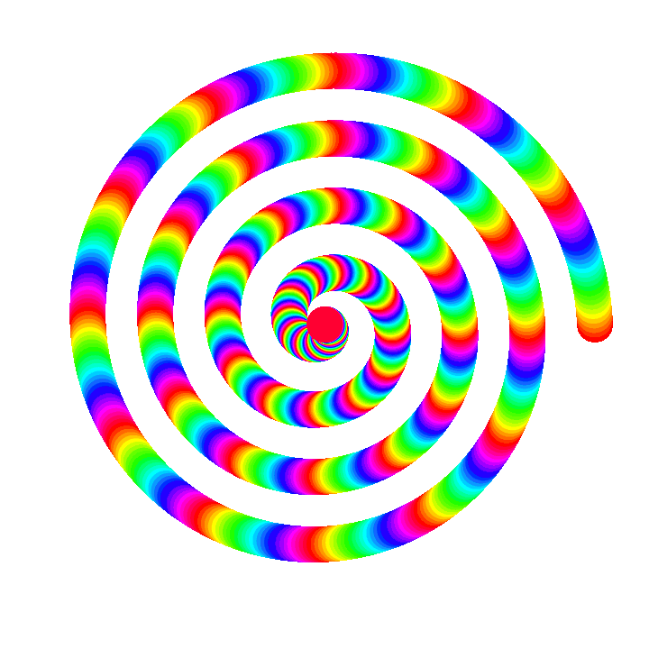Rainbow spiral by binary. Mirror clipart gif animation