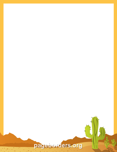 Cactus clip art page. Desert clipart border