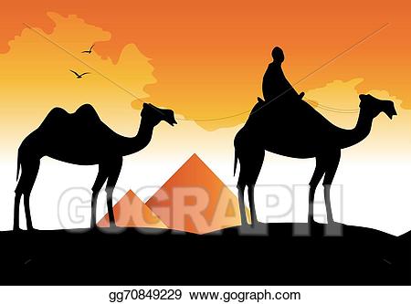 Vector stock camel clip. Desert clipart desert caravan