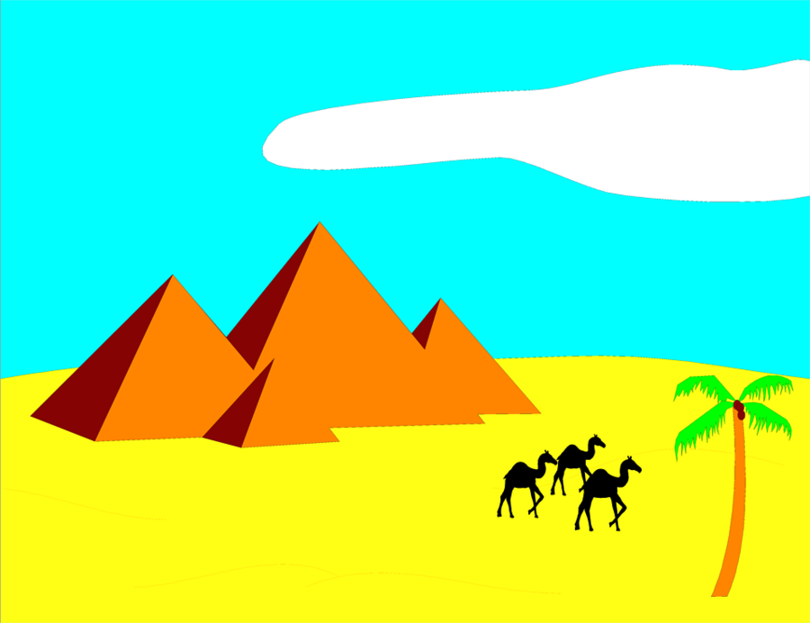 Grass background illustration yellow. Egypt clipart desert pyramid