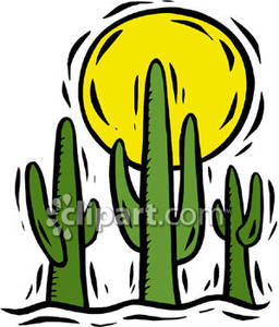 Desert clipart desert sun. With cacti royalty free