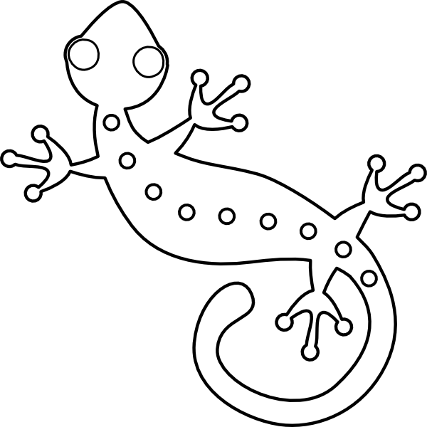 gecko clipart line drawing