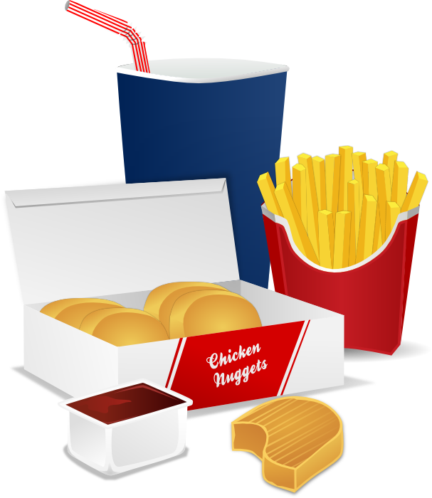 Fast food pizza burgers. Fries clipart large