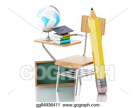 desk clipart 3d school