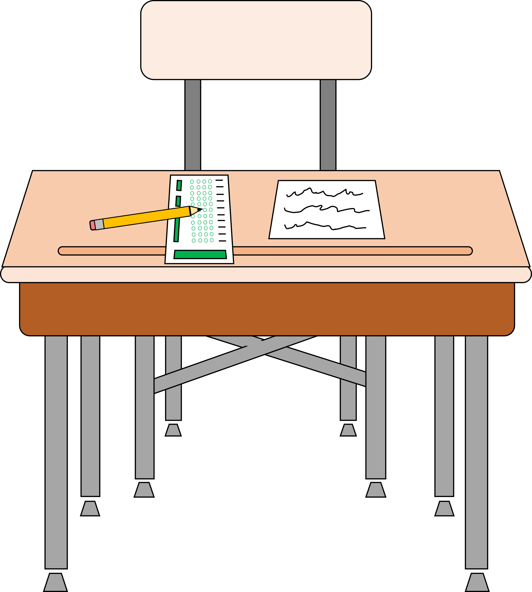 Messy student desk clip. Clipart ruler school