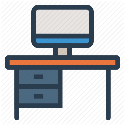 desk clipart table monitor