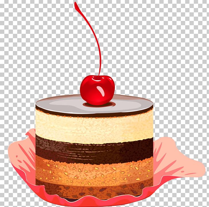 Molten chocolate torte fruitcake. Dessert clipart cherry cake