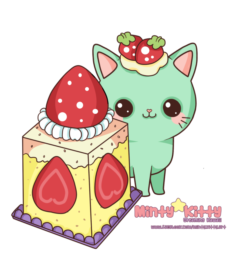 Minty kitty art pinterest. Desserts clipart kawaii