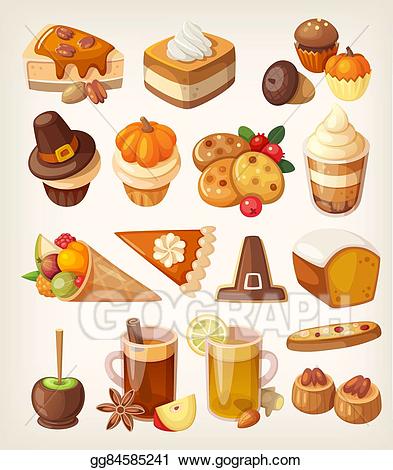 Desserts clipart thanksgiving. Eps vector day stock