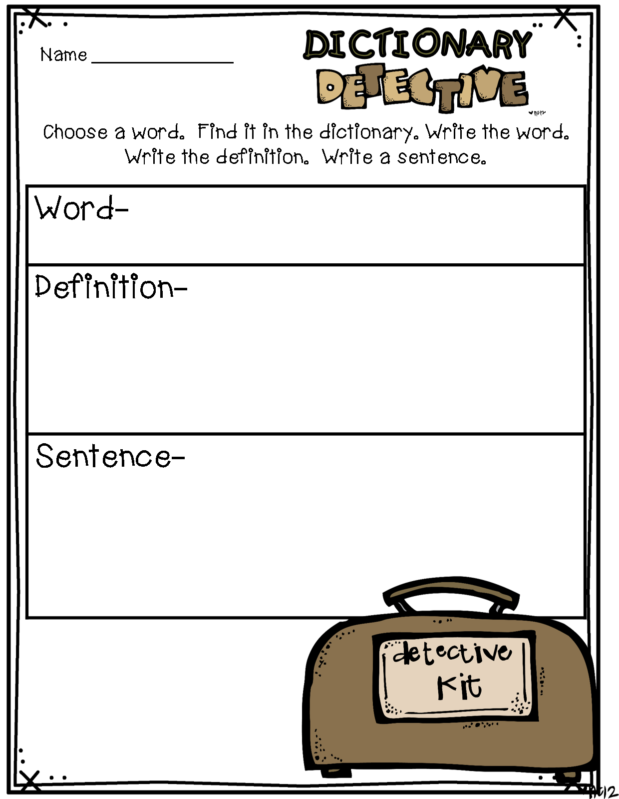 Skills what first grade. Detective clipart dictionary