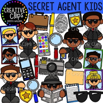 Kids creative clips . Detective clipart secret agent kid