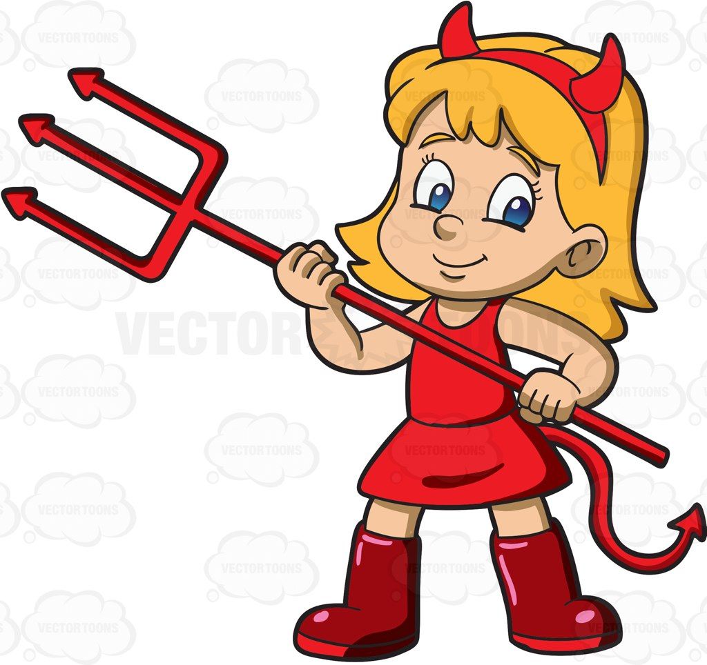 A girl wearing for. Devil clipart devil costume