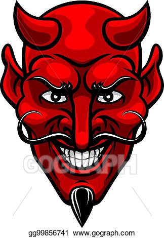 Vector art sports mascot. Devil clipart evil person