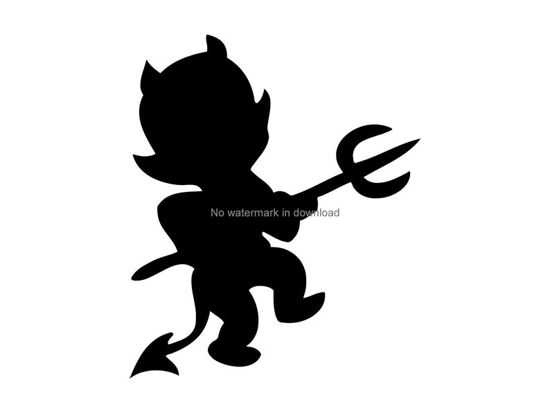 Image svg silhouette cut. Devil clipart little devil
