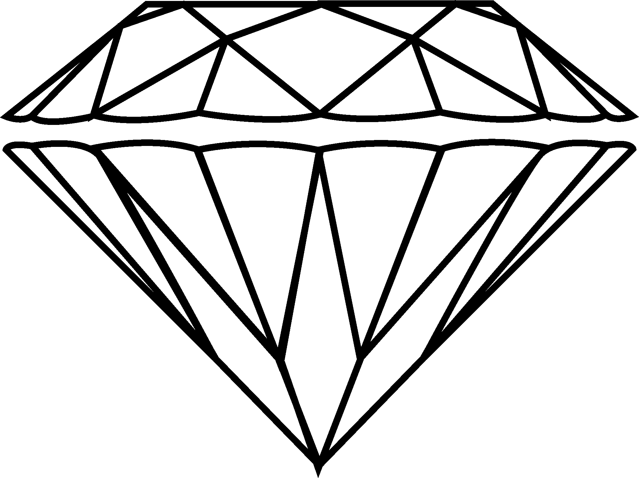 diamond clipart line drawing