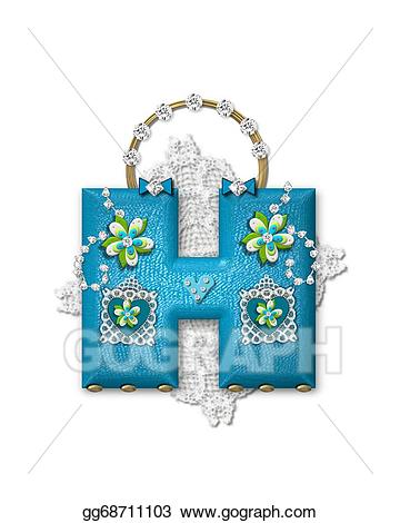 Drawing alphabet bling h. Diamonds clipart bag